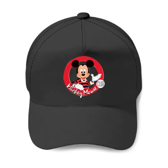 Vintage Disney Mickey Mouse Club Vinyl Graphic Baseball Caps