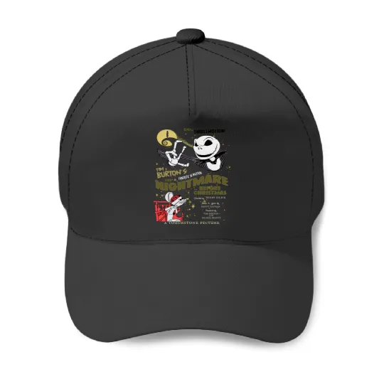 Retro The Nightmare Before Christmas Baseball Caps, Jack Skellington Baseball Caps, Disney Halloween Baseball Caps