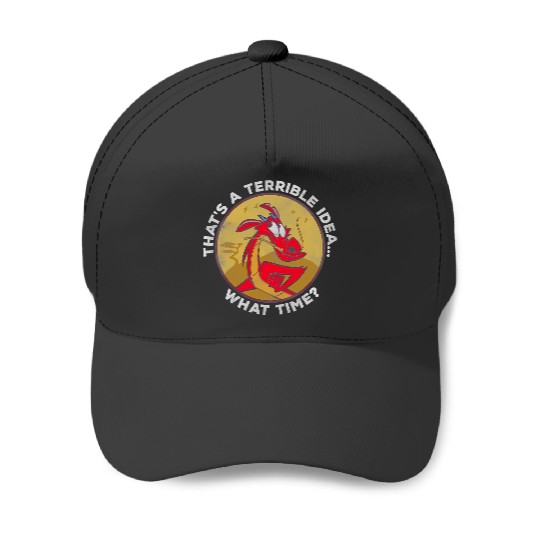 Disney Mulan Mushu That's A Terrible Idea What Time Retro Baseball Caps, Magic Kingdom Unisex Baseball Caps Family Birthday Gift