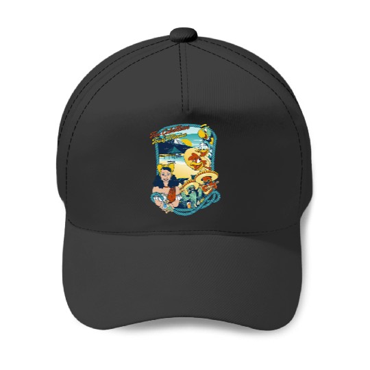 Latin American Disney Cartoon Three Caballeros Baseball Caps, Tres Caballeros Tours of Mexico Baseball Caps