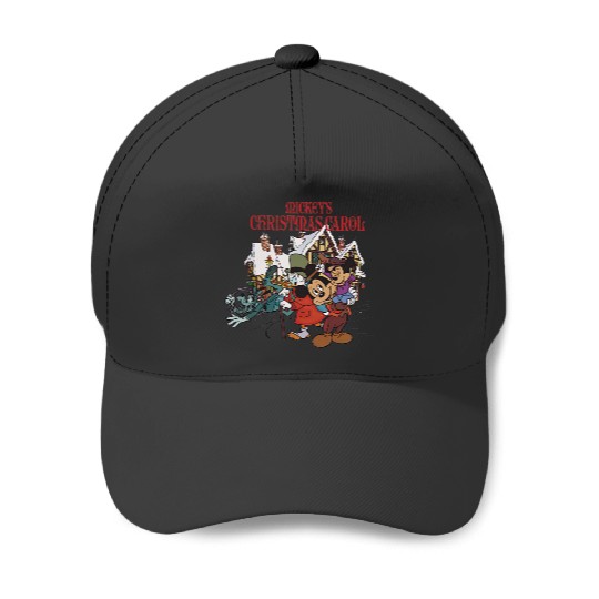 Mickey's Christmas Carol Baseball Caps, Disney X-mas Holiday Movie Baseball Caps