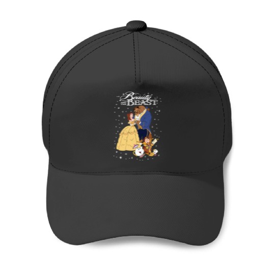 Retro Disney Beauty And The Beast Classic Title Logo Portrait Baseball Caps, Magic Kingdom WDW  Baseball Caps Family Birthday Gift
