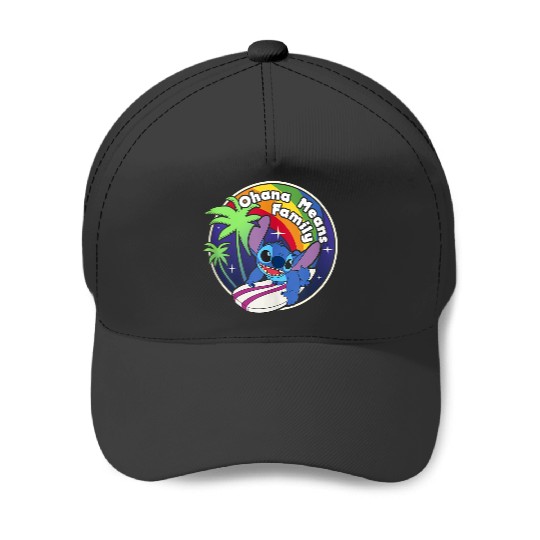 Disneyss Lilo Stitch Rainbow Surf Stitch Ohana Means Family Baseball Caps