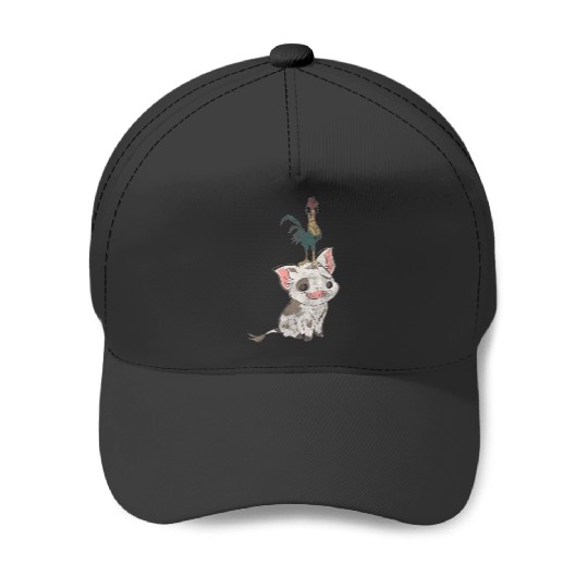 Disney Moana Pua And Hei Hei Simple Portrait Baseball Caps