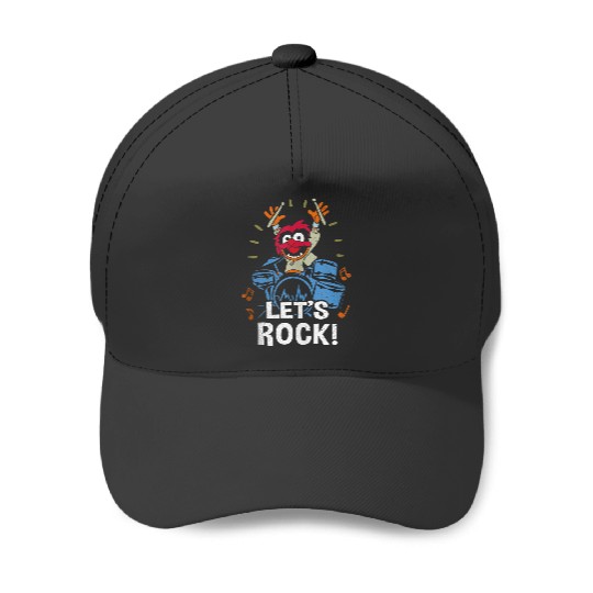 Disneyss The Muppets Animal Let's Rock Drums Distressed Logo Baseball Caps