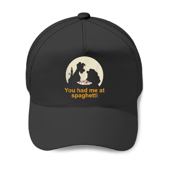 Disneyss Lady And The Tramp You Had Me At Spaghetti Silhouette Baseball Caps