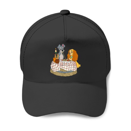 Disneyss Lady And Tramp Bella Notte Spaghetti Baseball Caps