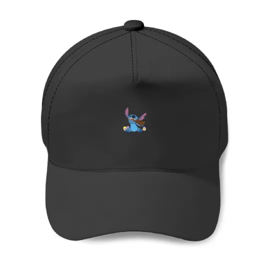 Disney Stitch Eats Chocolate Bunny Easter Baseball Caps