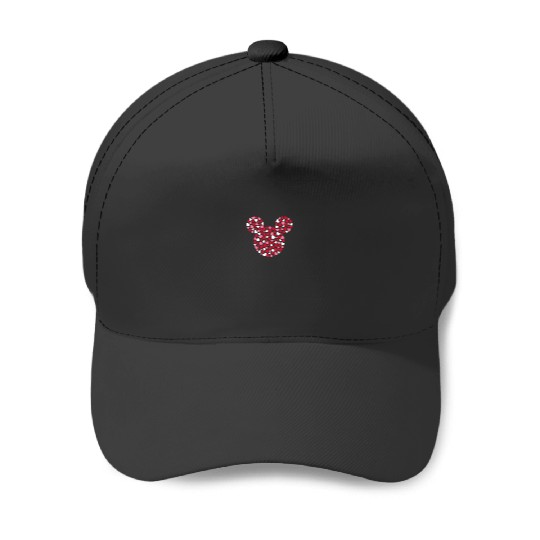 Disney Mickey Mouse Icon Pink Hearts Valentines Day Baseball Caps
