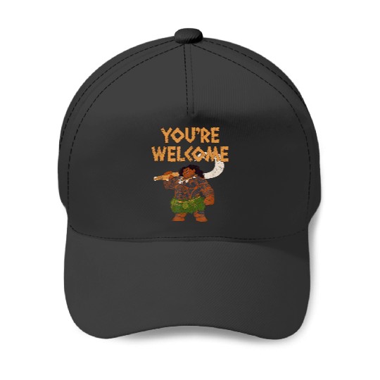 Disney Moana Maui Confident Pose You're Welcome Retro Logo Baseball Caps