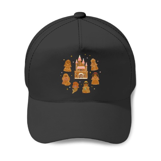 Disney Princess Holiday Christmas Gingerbread Cookie Castle Baseball Caps