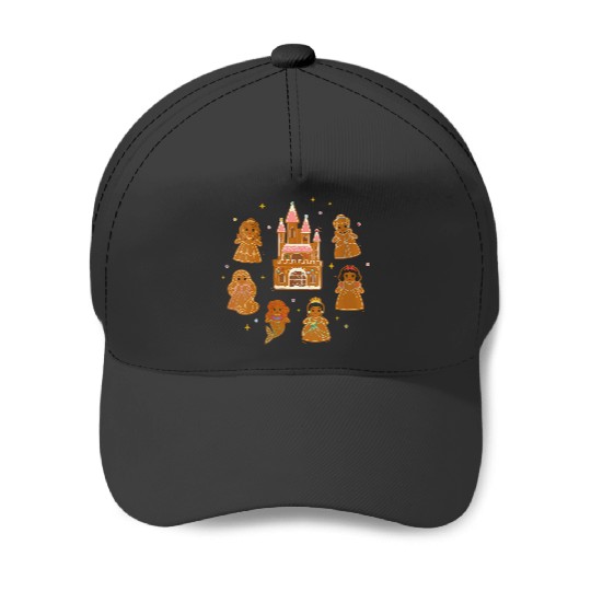 Disney Princess Holiday Christmas Gingerbread Cookie Castle Baseball Caps