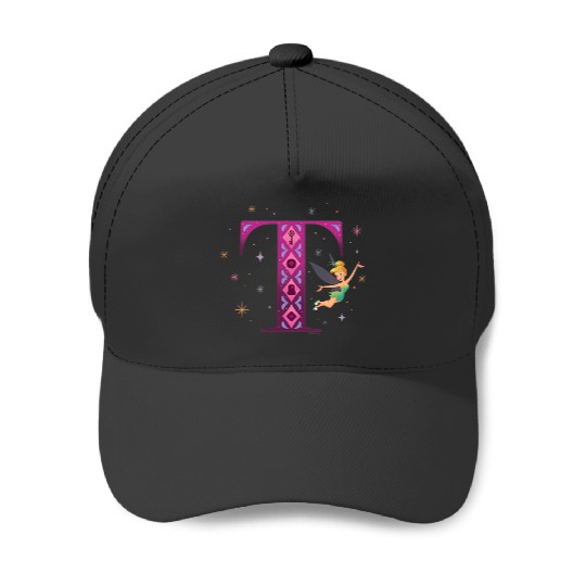 Disneyss Alphabet Monogram Peter Pan Letter T For Tinker Bell Baseball Caps