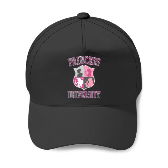 Disney Princess University College Text Logo Graphic Baseball Caps