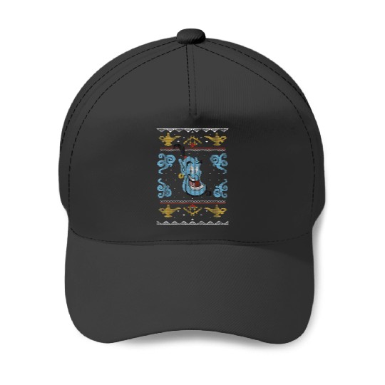 Disney Aladdin Genie Ugly Christmas Sweater Design Baseball Caps