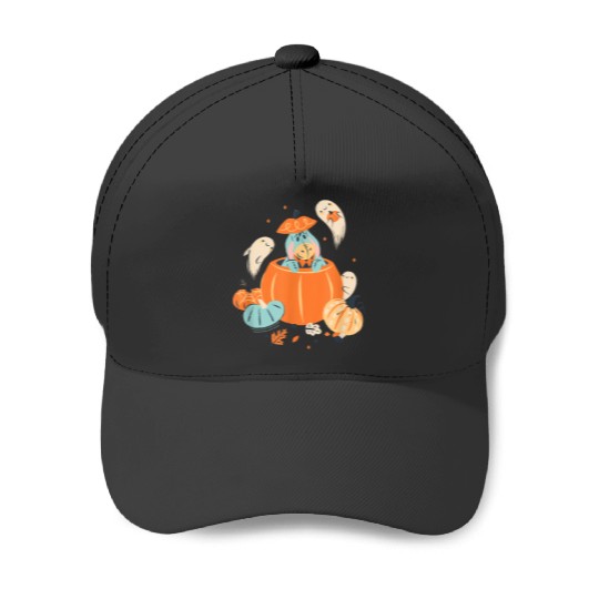 Disneyss Winnie The Pooh Eeyore Pumpkin Ghosts Pals Halloween Baseball Caps