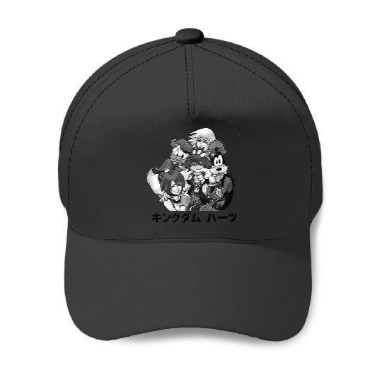 Disneyss Kingdom Hearts Main Characters Friendship Kanji Logo Baseball Caps
