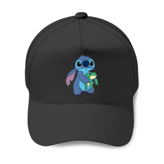 Disney Lilo Stitch Cute Stitch Frog Small Pocket Logo Baseball Caps