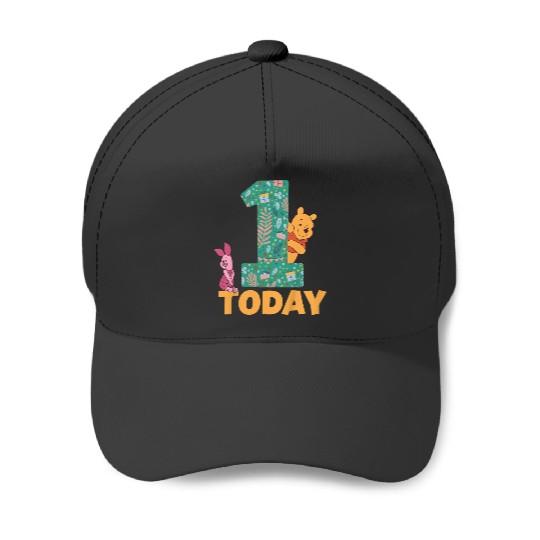 Kids Disney Winnie The Pooh Piglet Birthday 1 Year Old Today Baseball Caps