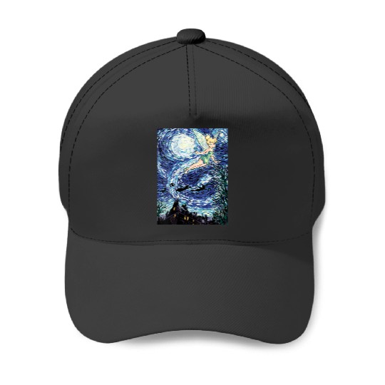 Disneyss Peter Pan Tinker Bell Starry Night Portrait Baseball Caps
