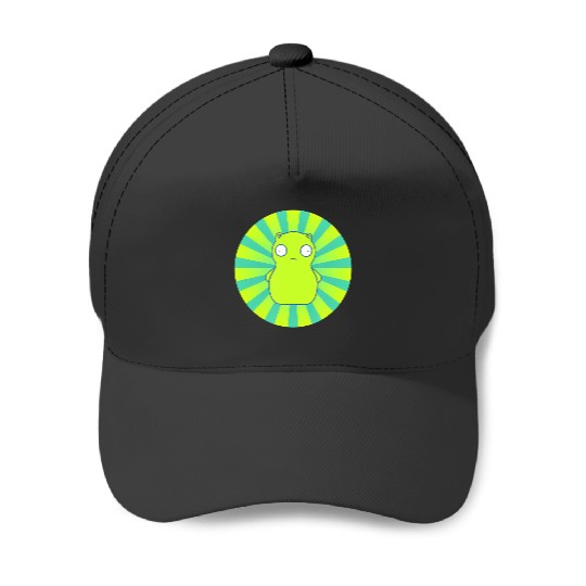bobs burgers kuchi kopi lime green hypno wheel Baseball Caps