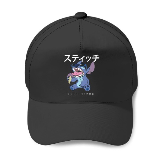 Disneyss Lilo Stitch Good V Eating Ice Cream Kanji Baseball Caps