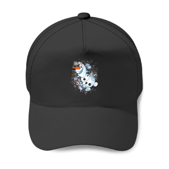Disney Frozens Olaf Dancing In The Snowflakes Graphic T-Shirt T-Shirt Baseball Caps