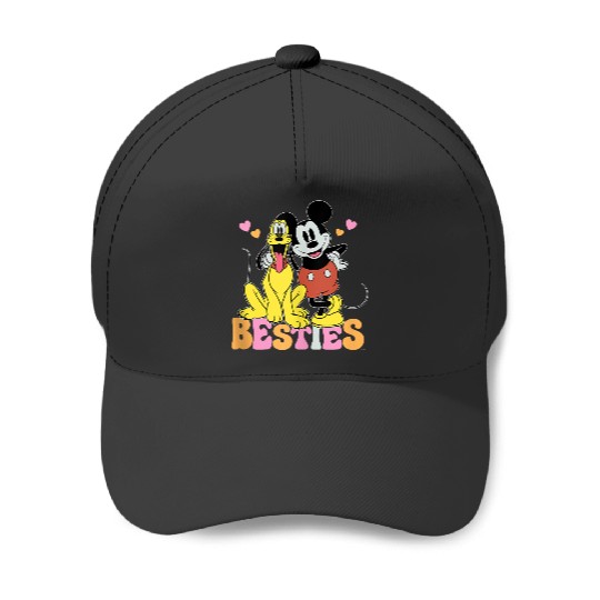 Disney Mickey Mouse Pluto Besties Bff Best Friends Valentine Baseball Caps