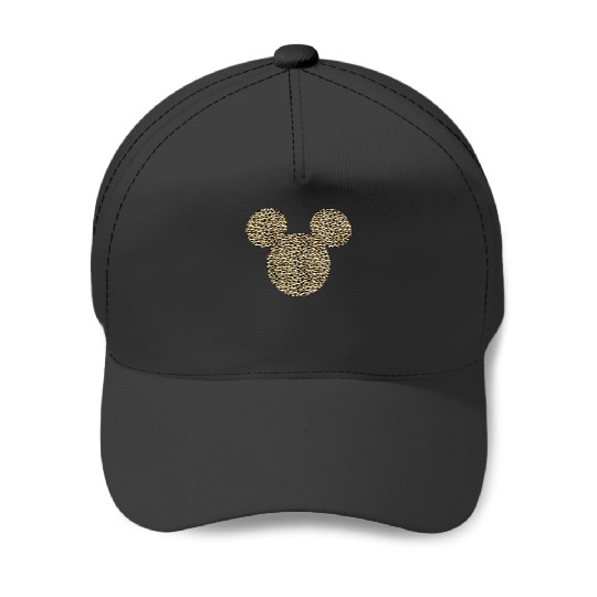 Disney Mickey Mouse Cheetah Print Silhouette Fill Short Sleeve T-Shirt Baseball Caps