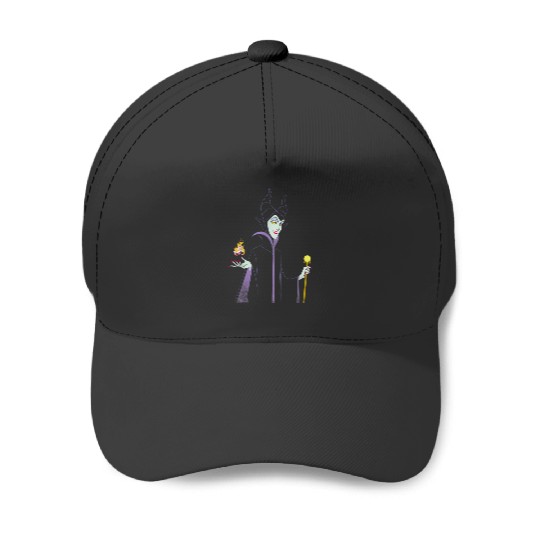 Disney Sleeping Beauty Maleficent Outline Flame T-Shirt T-Shirt Baseball Caps