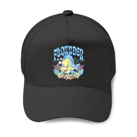 Disneyss The Little Mermaid Cute Flounder Floral Chest Poster Baseball Caps