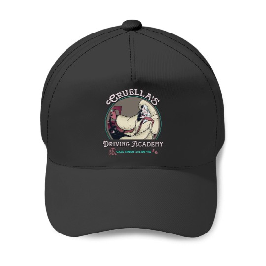 Disney Villains Cruella's Driving Academy Retro Chest Poster Baseball Caps