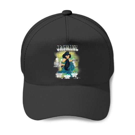 Disneyss Aladdin Jasmine Watercolor Flowers Graphic Baseball Caps