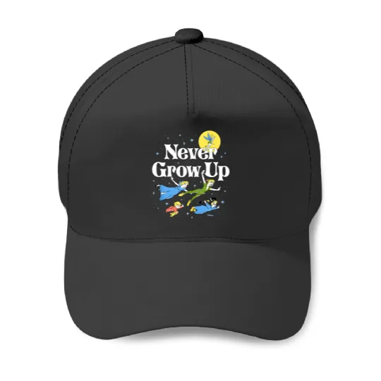 Vintage Never Grow Up Peter Pan Baseball Caps, Disney Peter Pan Baseball Caps