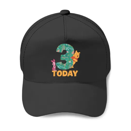 Kids Disney Winnie The Pooh Piglet Birthday 3 Years Old Today Baseball Caps