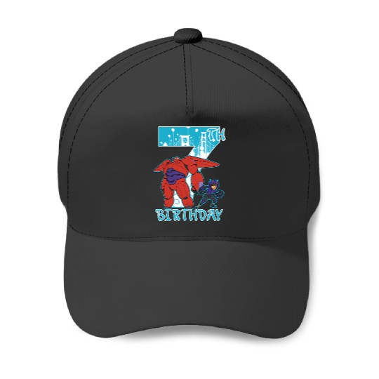 Disney Big Hero 6 Baymax Hiro 7th Birthday Graphic Baseball Caps