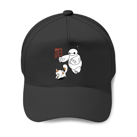 Disney Big Hero 6 Baymax Chasing Mochi Cute Shot Baseball Caps