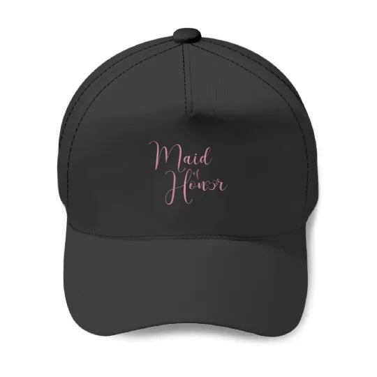 Disney Mickey And Friends Maid Of Honor Simple Pink Text Baseball Caps