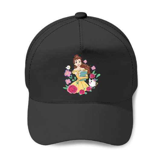 Disneyss Beauty And The Beast Belle Book Fall Floral Roses Baseball Caps