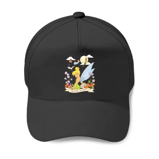 Disney Peter Pan Tinker Bell Never Land Flowers and Flight Baseball Caps