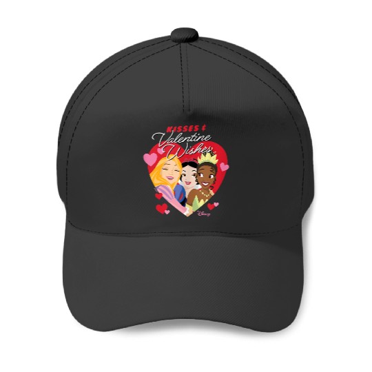 Disney Princess Tiana Rapunzel Snow White Valentine Wishes Baseball Caps