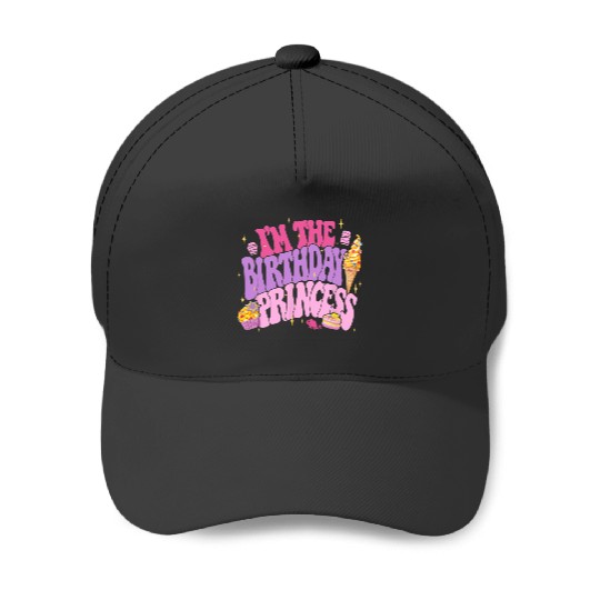 Disney Princess I'm The Birthday Princess Rapunzel Text Logo Baseball Caps