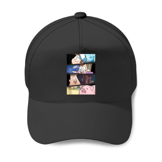 Disneyss Gravity Falls Group shots Split Panels Scene Logo Baseball Caps