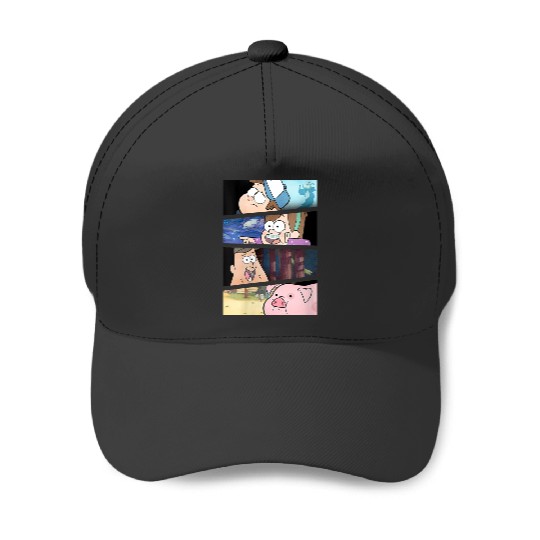 Disneyss Gravity Falls Group shots Split Panels Scene Logo Baseball Caps
