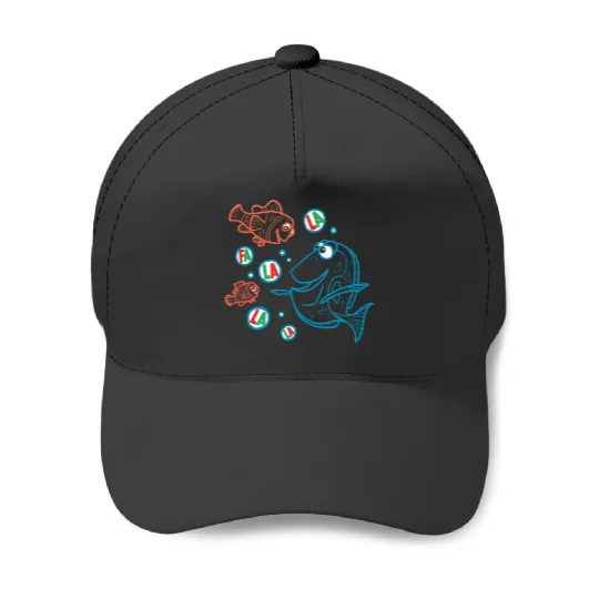 Disneyss Pixars Finding Nemo Christmas Fa La La La Outline Logo Baseball Caps