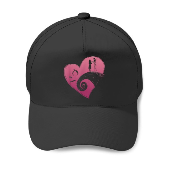 Disneyss The Nightmare Before Christmas Jack And Sally Heart Baseball Caps