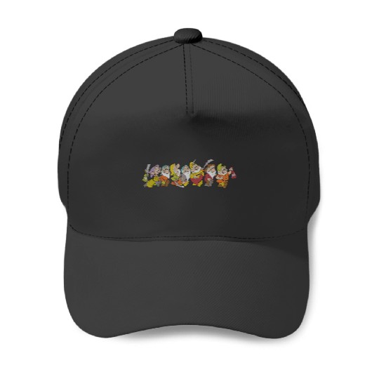 Disneyss Snow White And The Seven Dwarfs Marching In Line Baseball Caps