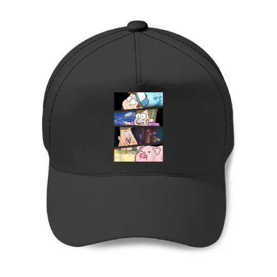Disneyss Gravity Falls Group shots Split Panels Scene Logo Baseball Caps