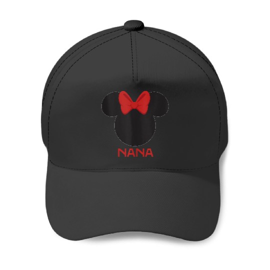 Disney Minnie Mouse Nana Grandma Red Bow Family Mothers Day Baseball Caps