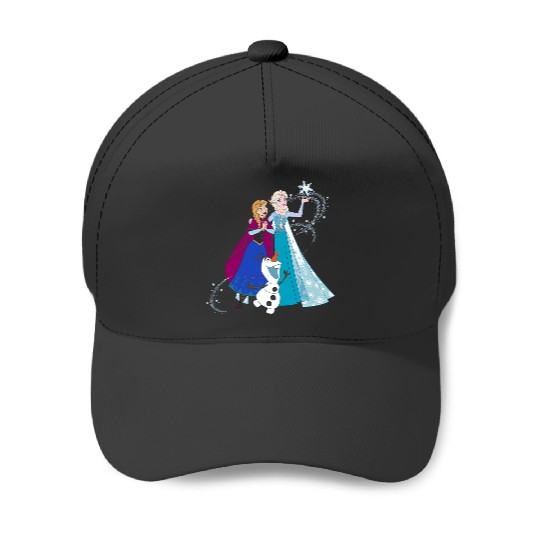 disney frozenss Olaf Anna Elsa Sisters Snowflake Portrait Baseball Caps